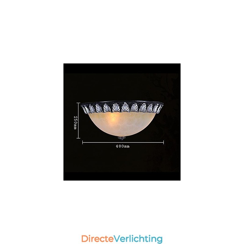 Inbouwlamp Patroon Glas Hars Zilver Snijwerk Europees Klassiek