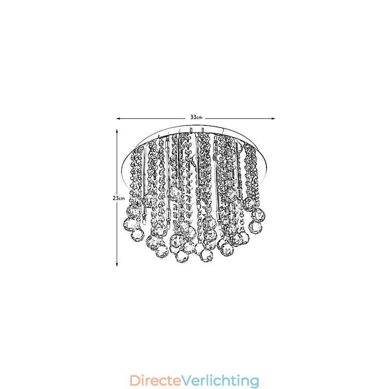 Moderne kristallen semi-inbouwlamp met 8 lampen (G4-lampvoet)