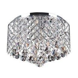 Moderne kristallen plafondlamp met 4 lampen en metalen kap
