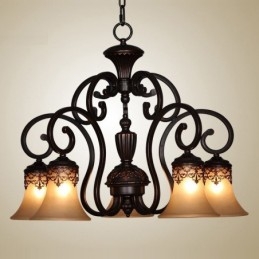 Vintage Country Island Schilderij Metalen Kroonluchter Flush Mount