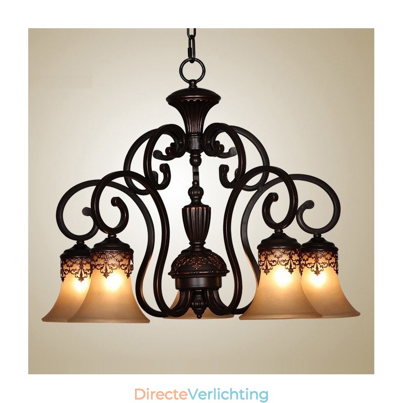 Vintage Country Island Schilderij Metalen Kroonluchter Flush Mount