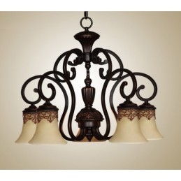 Vintage Country Island Schilderij Metalen Kroonluchter Flush Mount