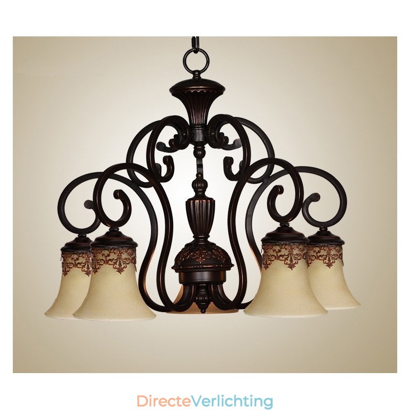 Vintage Country Island Schilderij Metalen Kroonluchter Flush Mount