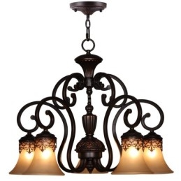 Vintage Country Island Schilderij Metalen Kroonluchter Flush Mount