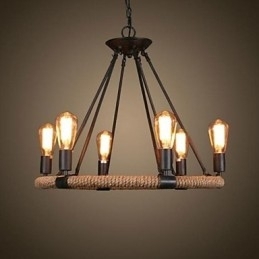 Traditionele klassieke rustieke lodge retro land vintage schilderij metalen hanglamp