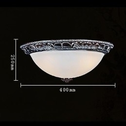 Inbouwlamp Glas Hars Zilver Snijwerk Retro Europees Klassiek