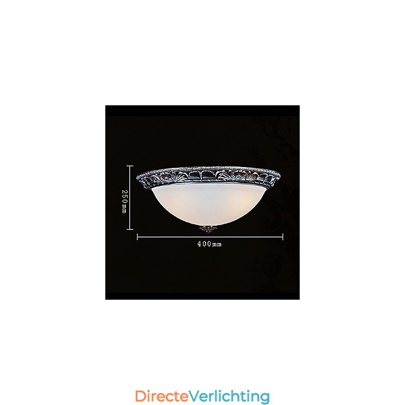 Inbouwlamp Glas Hars Zilver Snijwerk Retro Europees Klassiek