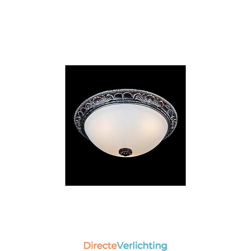 Inbouwlamp Glas Hars Zilver Snijwerk Retro Europees Klassiek