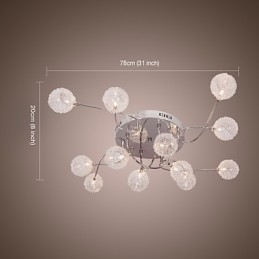 G4 12 lichts ijzeren inbouwlamp met aluminium kappen