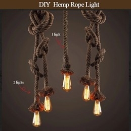 1 Licht DIY Kunst Hennep Touw Licht Creatieve Hennep Touw Hanglamp