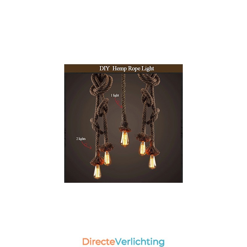 1 Licht DIY Kunst Hennep Touw Licht Creatieve Hennep Touw Hanglamp