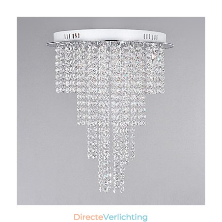 Kristallen inbouwlamp met 8 lampen, eigentijdse metaalgalvanisatie Kristallen inbouwlamp met 8 lampen, eigentijdse metaalgalvanisatie