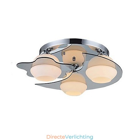 Moderne plafondlamp inbouw 3 lampen eigentijds metaal Moderne plafondlamp inbouw 3 lampen eigentijds metaal