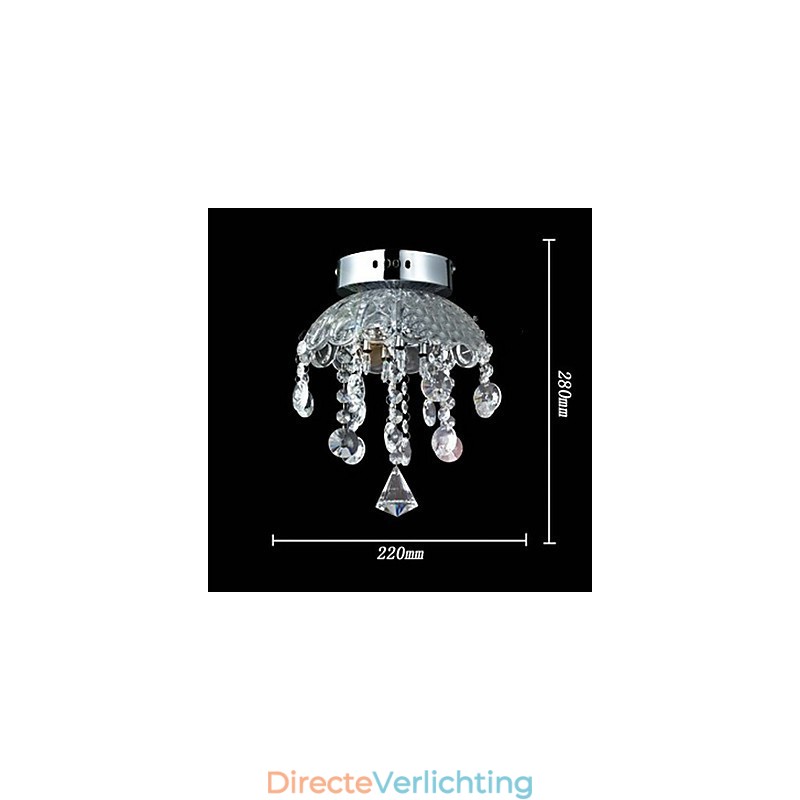 Kristallen semi-inbouwlamp met 3 lampen