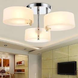 Moderne, eigentijdse plafondlamp met 3 lampen van metaal