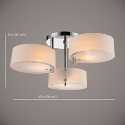 Moderne, eigentijdse plafondlamp met 3 lampen van metaal