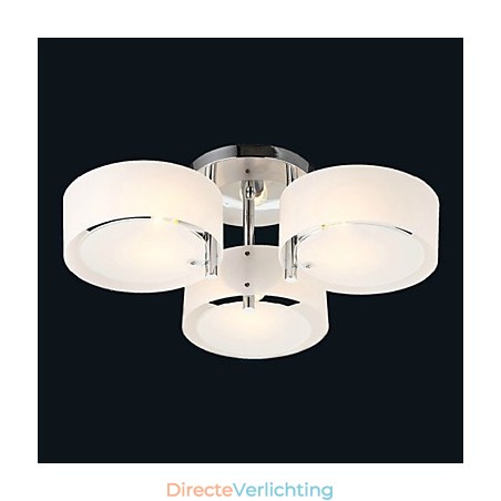 Moderne, eigentijdse plafondlamp met 3 lampen van metaal Moderne, eigentijdse plafondlamp met 3 lampen van metaal