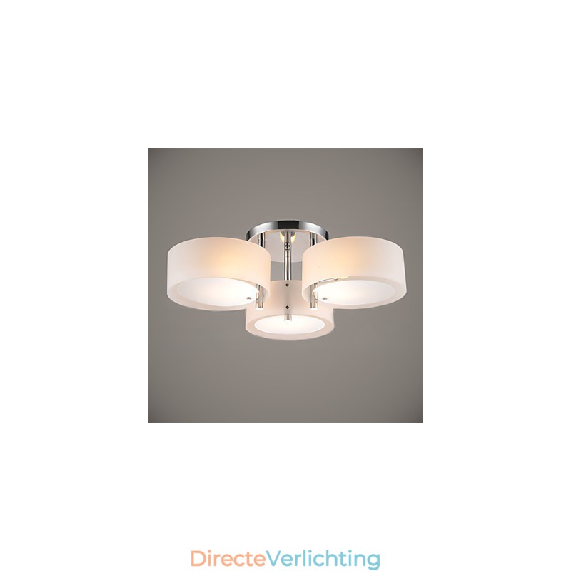 Moderne, eigentijdse plafondlamp met 3 lampen van metaal