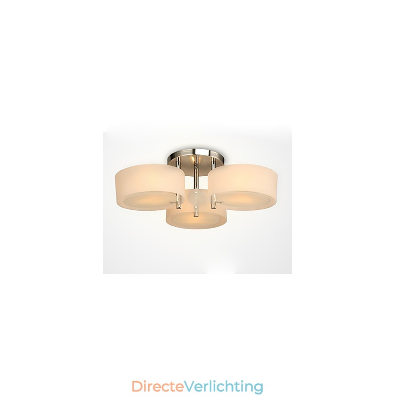 Moderne, eigentijdse plafondlamp met 3 lampen van metaal