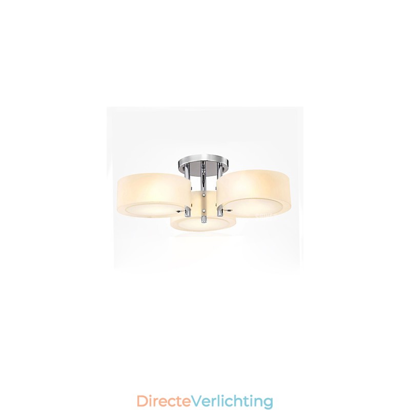 Moderne, eigentijdse plafondlamp met 3 lampen van metaal