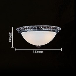 Inbouwlamp Glas Hars Zilver Snijwerk Retro Europees Klassiek