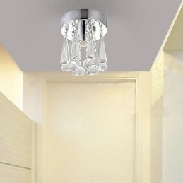 Moderne kristallen 1-lichts plafondlamp in kroonvorm