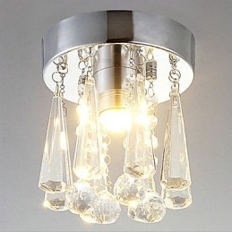 Moderne kristallen 1-lichts plafondlamp in kroonvorm