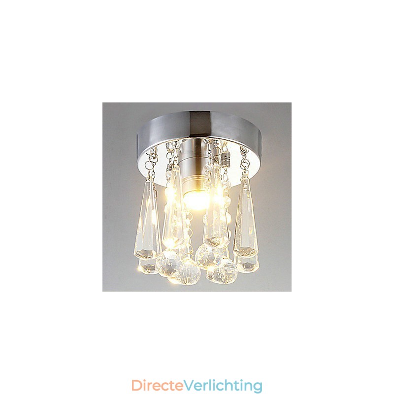 Moderne kristallen 1-lichts plafondlamp in kroonvorm