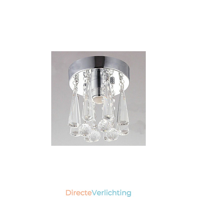 Moderne kristallen 1-lichts plafondlamp in kroonvorm