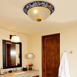 Inbouwlamp Wit Geel Glas Hars Zilver Snijwerk Europees Klassiek