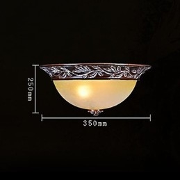 Inbouwlamp Wit Geel Glas Hars Zilver Snijwerk Europees Klassiek
