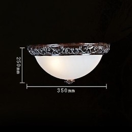 Inbouwlamp Glas Hars Zilver Snijwerk Europees Klassiek
