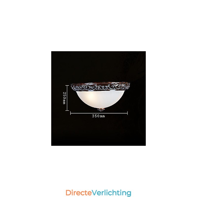 Inbouwlamp Glas Hars Zilver Snijwerk Europees Klassiek
