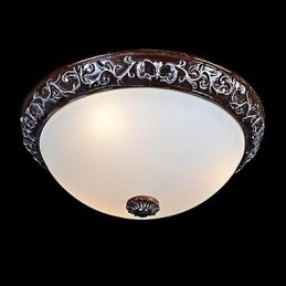 Inbouwlamp Glas Hars Zilver Snijwerk Europees Klassiek