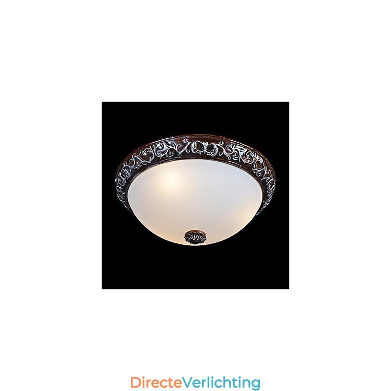 Inbouwlamp Glas Hars Zilver Snijwerk Europees Klassiek