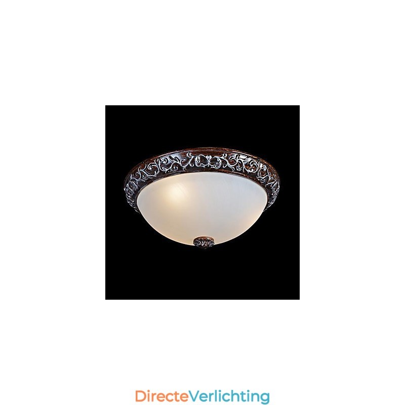 Inbouwlamp Glas Hars Zilver Snijwerk Europees Klassiek