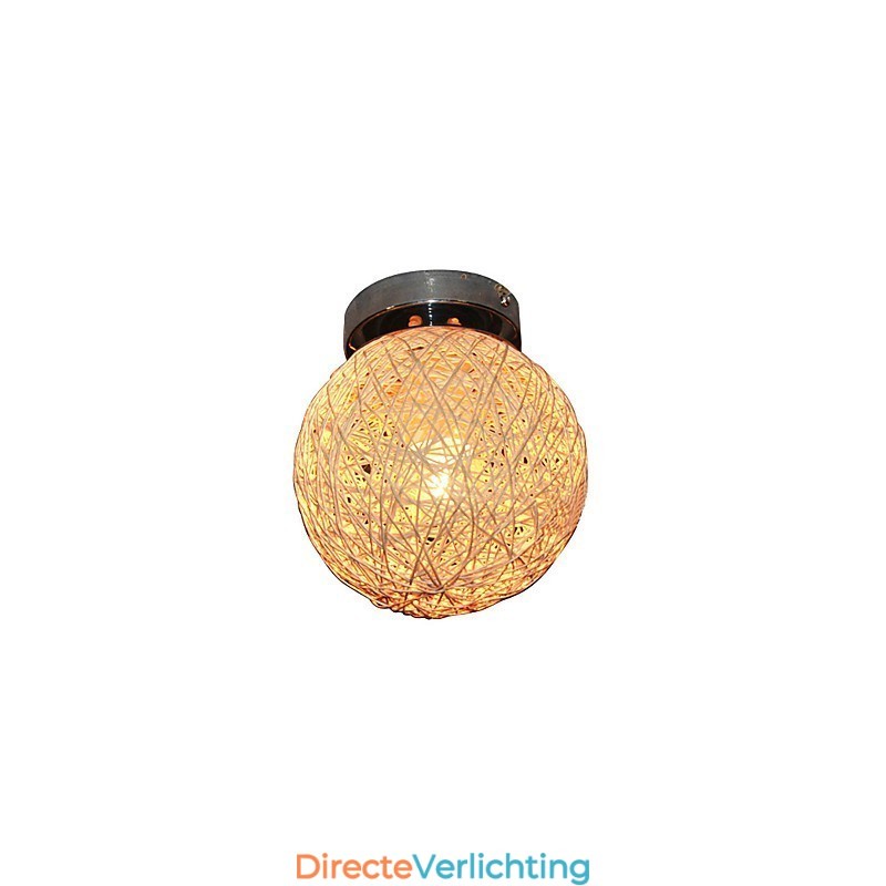 1-lichts plafondlamp in bolvormige kap