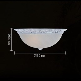 Witte plafondlamp van glas, kunsthars, Europees klassiek