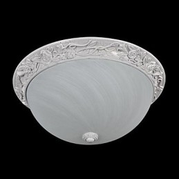 Witte plafondlamp van glas, kunsthars, Europees klassiek
