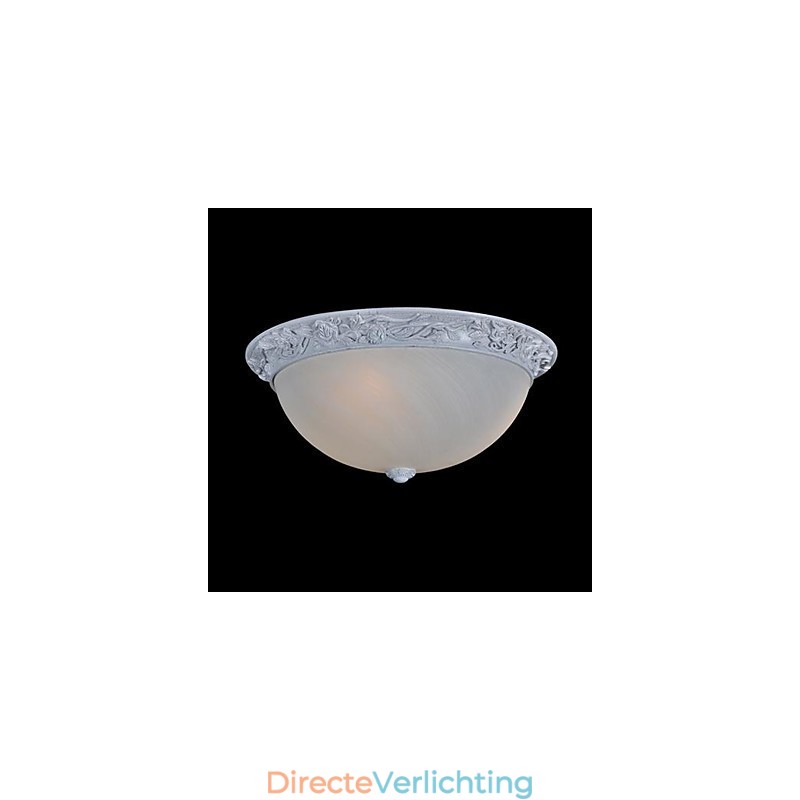 Witte plafondlamp van glas, kunsthars, Europees klassiek