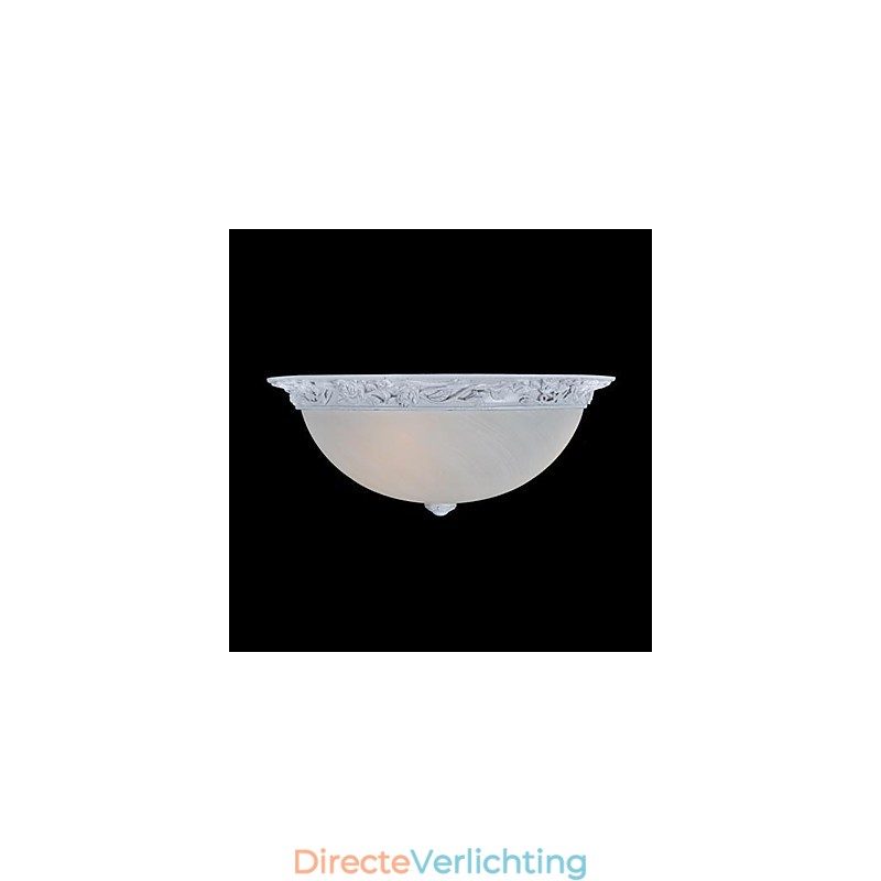 Witte plafondlamp van glas, kunsthars, Europees klassiek