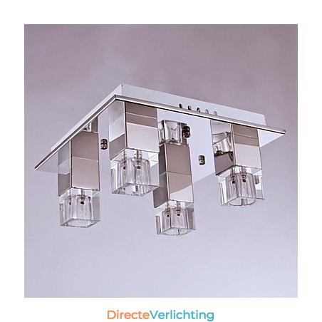 Plafondlampen 4-lichts kristal artistiek roestvrij staal plating Plafondlampen 4-lichts kristal artistiek roestvrij staal plating