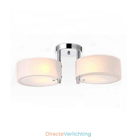 Moderne, eigentijdse plafondlamp met 2 lampen van metaal Moderne, eigentijdse plafondlamp met 2 lampen van metaal