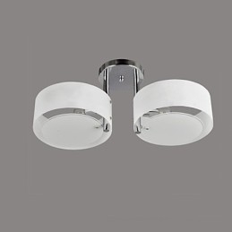 Moderne, eigentijdse plafondlamp met 2 lampen van metaal