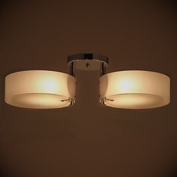 Moderne, eigentijdse plafondlamp met 2 lampen van metaal