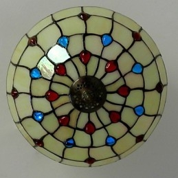 30*19CM Europa Type Stijl Smeedijzer Pnd Staart Op Half Koepel Lichtgekleurde Glazen Zitlamp