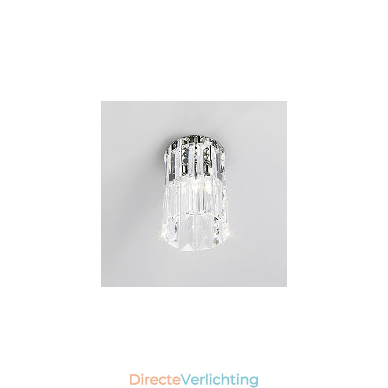 Kristallen plafondlamp in ronde vorm