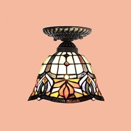 Europese landelijke creatieve kunst glas-in-lood absorberende koepellamp licht