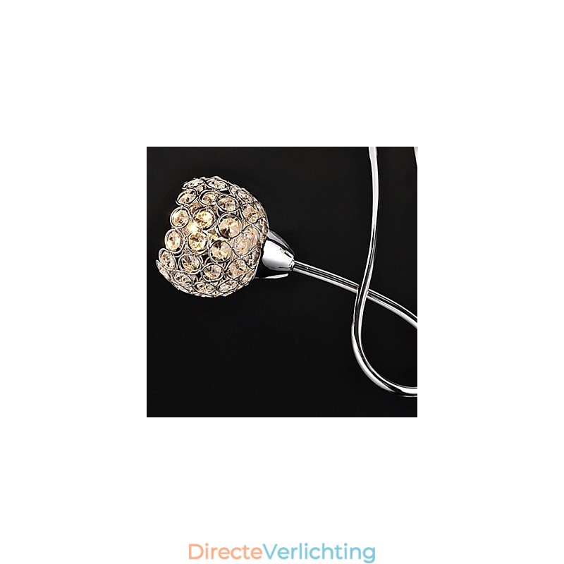 Moderne, eigentijdse, traditionele, klassieke, kristal-gegalvaniseerde metalen hanglamp, inbouw
