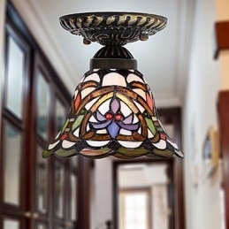 Europese landelijke creatieve kunst glas-in-lood absorberende koepellamp licht